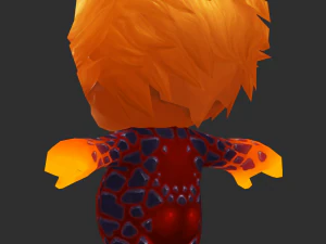 Fire Man 3 Hand-Painted Low-Poly 3D Game Assets 3D Model