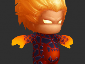 Fire Man 3 Hand-Painted Low-Poly 3D Game Assets 3D Модель