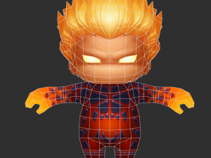 Fire Man 3 Hand-Painted Low-Poly 3D Game Assets 3D Модель
