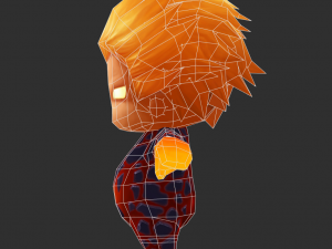 Fire Man 3 Hand-Painted Low-Poly 3D Game Assets 3D Модель