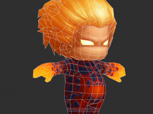 Fire Man 3 Hand-Painted Low-Poly 3D Game Assets 3D Модель