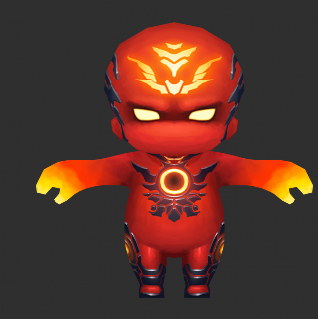 Fire Man 4 Hand-Painted Low-Poly 3D Game Assets 3D 모델 .c4d .max .obj .3ds .fbx .stl .blend 