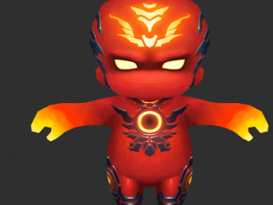 Fire Man 4 Hand-Painted Low-Poly 3D Game Assets 3D मॉडल