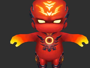 Fire Man 4 Низькополігональні 3D-ігри, розписані вручну 3D Модель