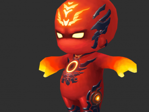 Fire Man 4 Hand-Painted Low-Poly 3D Game Assets 3D 모델