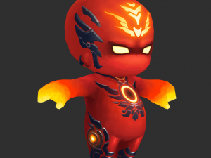 Fire Man 4 Hand-Painted Low-Poly 3D Game Assets 3D 모델