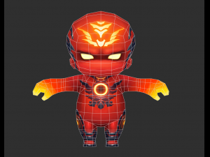Fire Man 4 Hand-Painted Low-Poly 3D Game Assets 3D 모델
