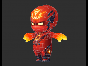 Fire Man 4 Hand-Painted Low-Poly 3D Game Assets 3D 모델