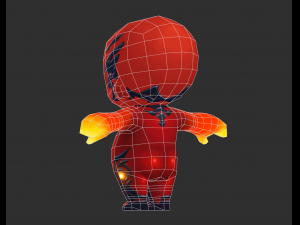 Fire Man 4 Hand-Painted Low-Poly 3D Game Assets 3D 모델