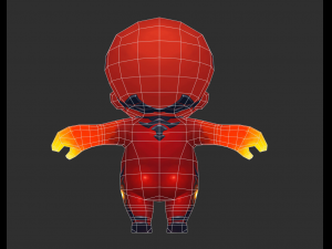 Fire Man 4 Hand-Painted Low-Poly 3D Game Assets 3D 모델