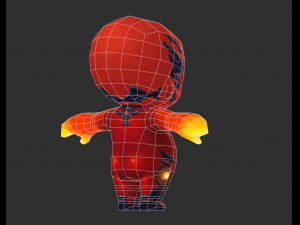Fire Man 4 Hand-Painted Low-Poly 3D Game Assets 3D 모델
