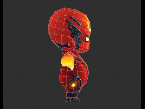 Fire Man 4 Hand-Painted Low-Poly 3D Game Assets 3D 모델