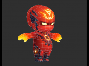 Fire Man 4 Hand-Painted Low-Poly 3D Game Assets 3D 모델