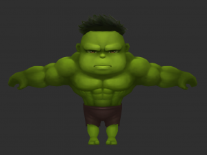 Hulk 1 Hand-Painted Low-Poly 3D Game Assets 3D Model