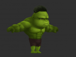 Hulk 1 Hand-Painted Low-Poly 3D Game Assets 3D Model
