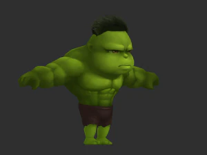 Hulk 1 Hand-Painted Low-Poly 3D Game Assets 3D Model