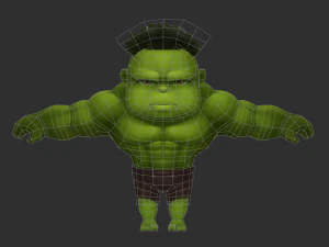 Hulk 1 Hand-Painted Low-Poly 3D Game Assets 3D Model