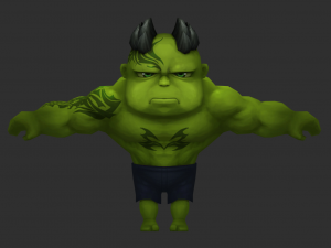 Hulk 3 Hand-Painted Low-Poly 3D Game Assets 3D Model