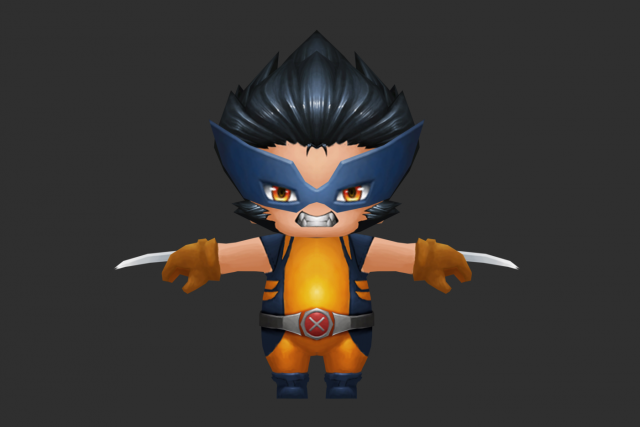 Wolverine 1 Hand-Painted Low-Poly 3D Game Assets Modelo 3D .c4d .max .obj .3ds .fbx .stl .blend 