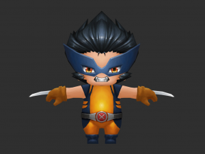 Wolverine 1 Hand-Painted Low-Poly 3D Game Assets 3D Model