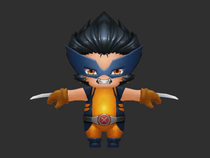 Росомаха 1 Розмальовані вручну низькополігональні 3D-ігри 3D Модель