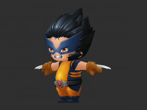 Wolverine 1 Hand-Painted Low-Poly 3D Game Assets Modelo 3D