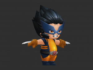 Wolverine 1 Hand-Painted Low-Poly 3D Game Assets Modelo 3D