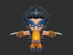 Wolverine 1 Hand-Painted Low-Poly 3D Game Assets Modelo 3D