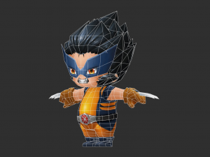 Wolverine 1 Hand-Painted Low-Poly 3D Game Assets Modelo 3D