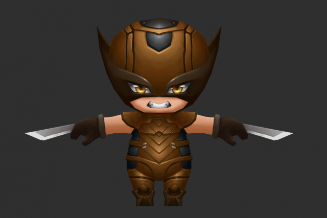 Wolverine 2 Hand-Painted Low-Poly 3D Game Assets 3D Модель .c4d .max .obj .3ds .fbx .stl .blend 