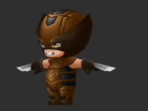 Wolverine 2 Hand-Painted Low-Poly 3D Game Assets 3D Model