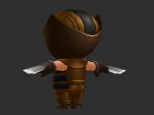 Wolverine 2 Hand-Painted Low-Poly 3D Game Assets 3D Model