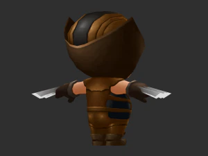 Wolverine 2 Hand-Painted Low-Poly 3D Game Assets 3D Model