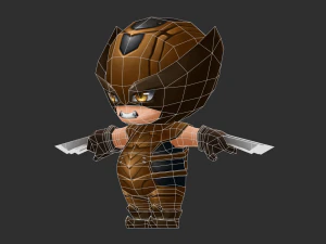 Wolverine 2 Hand-Painted Low-Poly 3D Game Assets 3D Model