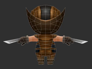 Wolverine 2 Hand-Painted Low-Poly 3D Game Assets 3D Model