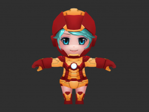 Iron Girl Hand-Painted Low-Poly 3D Game Assets Model 3D