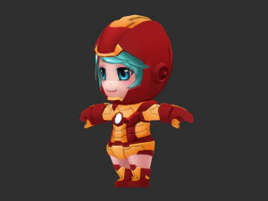 Iron Girl Hand-Painted Low-Poly 3D Game Assets 3D Model