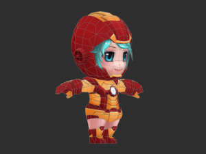 Iron Girl Hand-Painted Low-Poly 3D Game Assets 3D-Modell