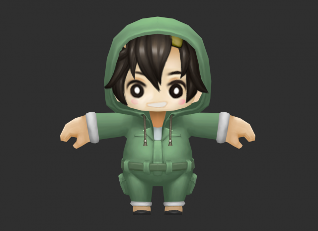 Cute Boy Hand-Painted Low-Poly 3D Game Assets 3D Model .c4d .max .obj .3ds .fbx .stl .blend 