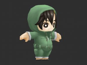 Cute Boy Hand-Painted Low-Poly 3D Game Assets 3D Model