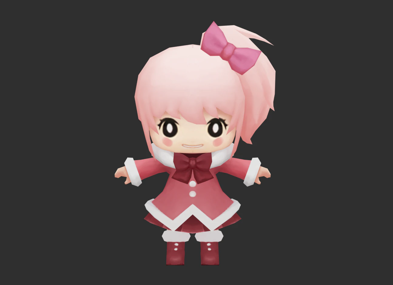 Cute Girl Hand-Painted Low-Poly 3D Game Assets 3D Model .c4d .max .obj .3ds .fbx .stl .blend 