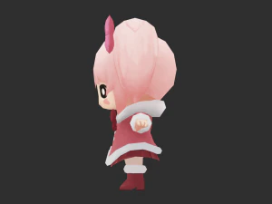 Cute Girl Hand-Painted Low-Poly 3D Game Assets 3D Model
