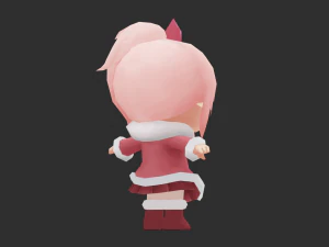 Cute Girl Hand-Painted Low-Poly 3D Game Assets 3D Model