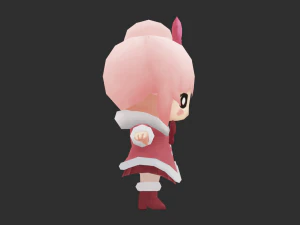 Cute Girl Hand-Painted Low-Poly 3D Game Assets 3D Model