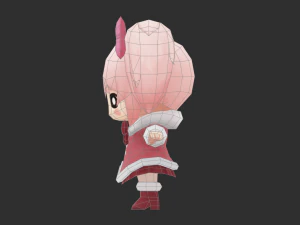 Cute Girl Hand-Painted Low-Poly 3D Game Assets 3D Model