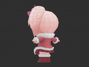Cute Girl Hand-Painted Low-Poly 3D Game Assets 3D 模型