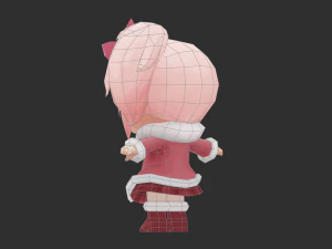 Cute Girl Hand-Painted Low-Poly 3D Game Assets 3D Model
