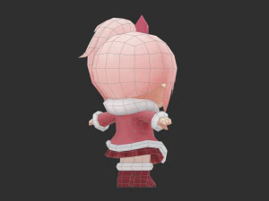Cute Girl Hand-Painted Low-Poly 3D Game Assets 3D Model