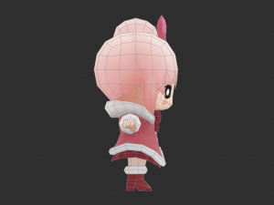 Cute Girl Hand-Painted Low-Poly 3D Game Assets 3D 模型
