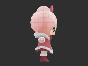 Cute Girl Hand-Painted Low-Poly 3D Game Assets 3D Model